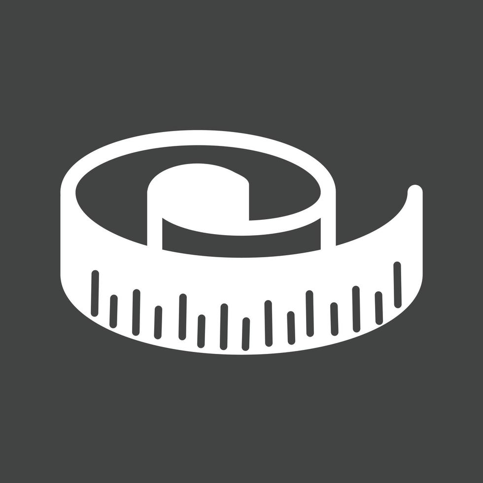 icona invertita del glifo del nastro di misurazione vettore