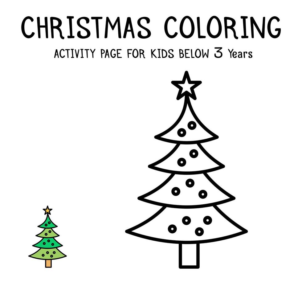 Natale colorazione attività libro per bambini sotto 3 anni vettore