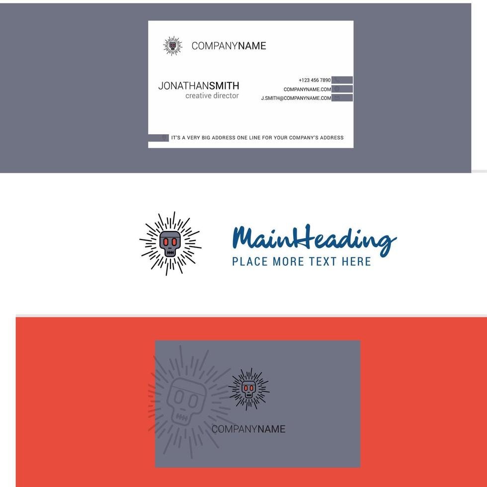 bellissimo cranio logo e attività commerciale carta verticale design vettore