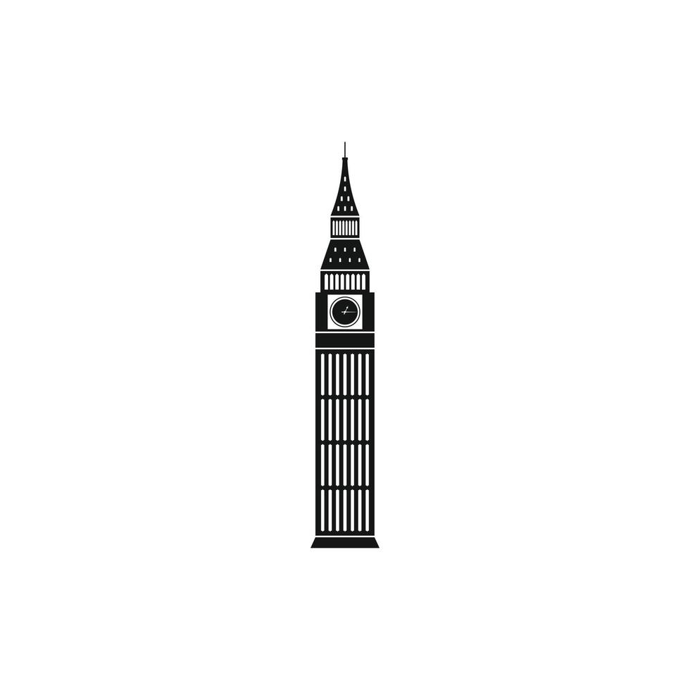 grande Ben nel Westminster, Londra icona, semplice stile vettore