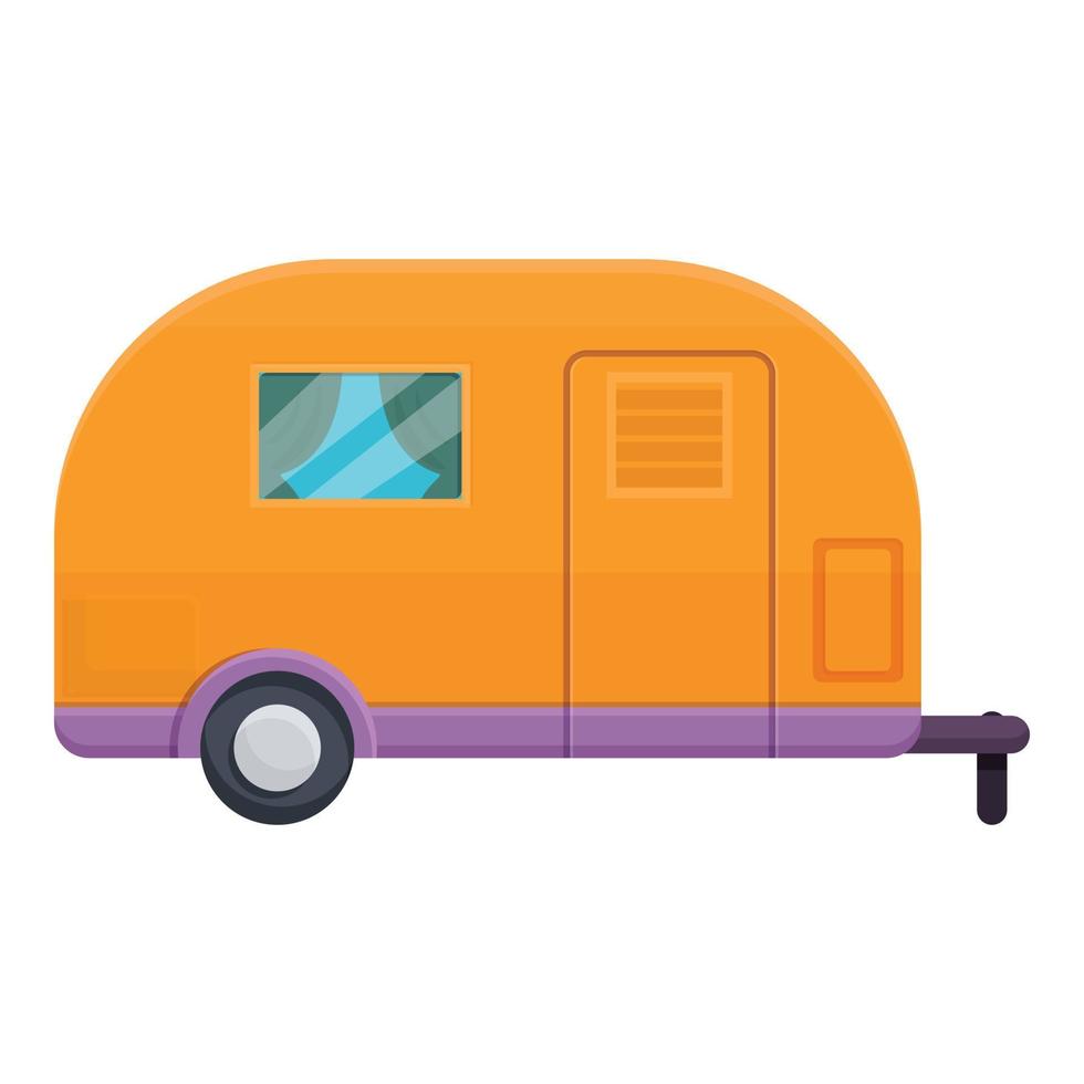 camper campo trailer icona, cartone animato stile vettore