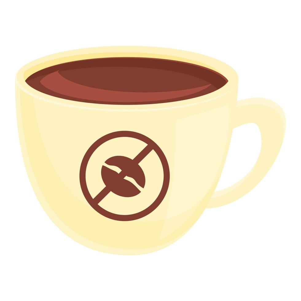 decaffeinato caffè tazza icona, cartone animato stile vettore