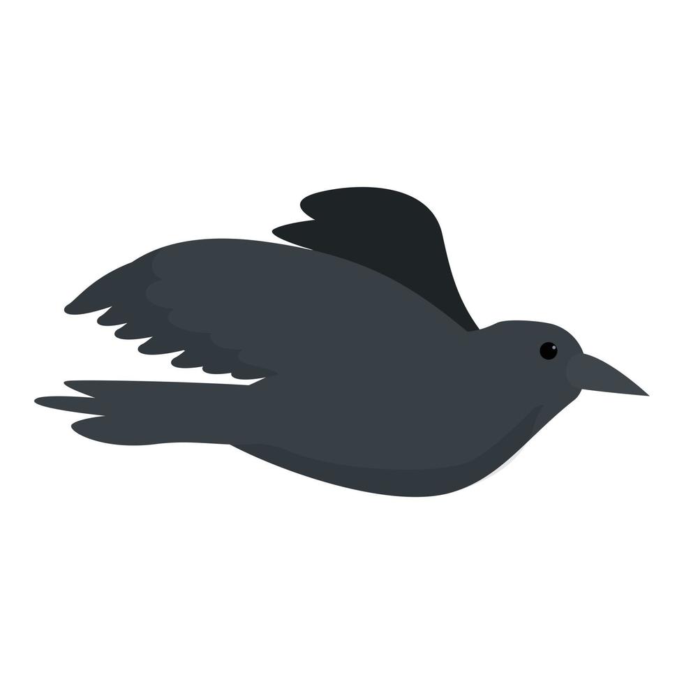 volare corvo icona cartone animato vettore. Corvo uccello vettore