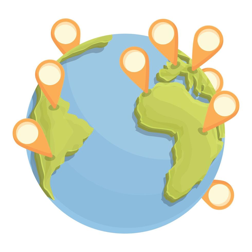 terra turismo icona cartone animato vettore. globo viaggio vettore