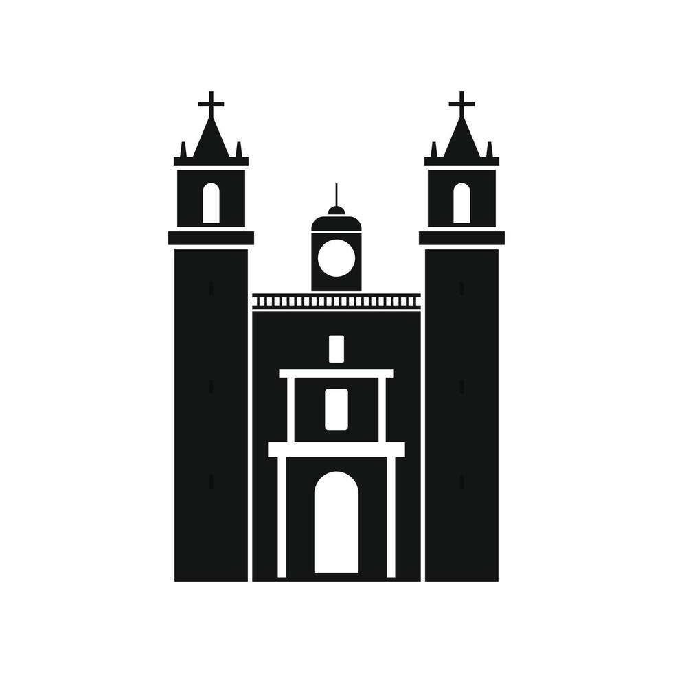 Cattedrale nel valladolid, Messico icona, semplice stile vettore