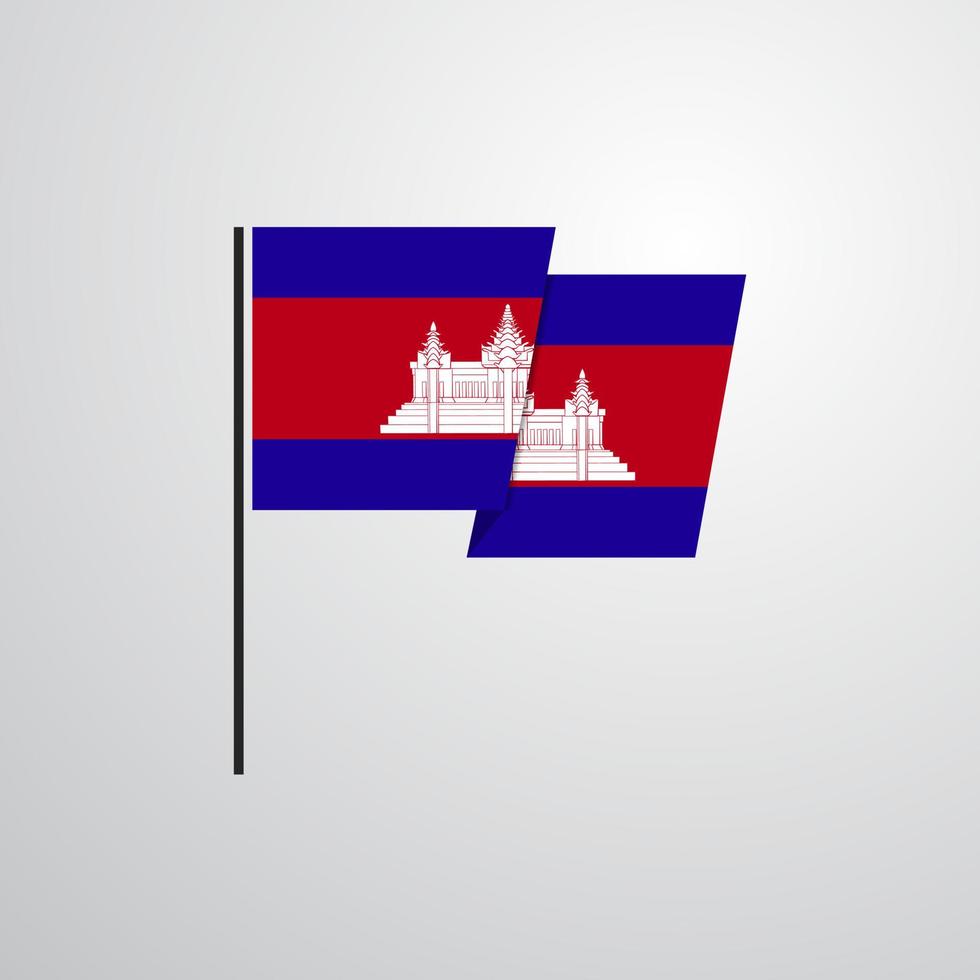 Cambogia agitando bandiera design vettore
