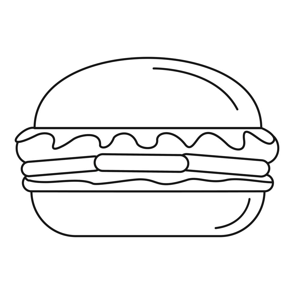 fresco hamburger icona, schema stile vettore