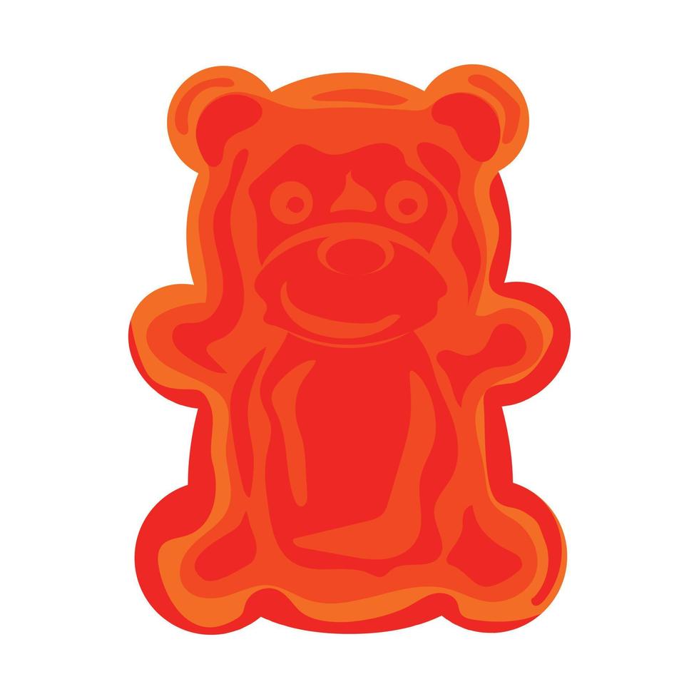 gelatina orso icona, cartone animato stile vettore