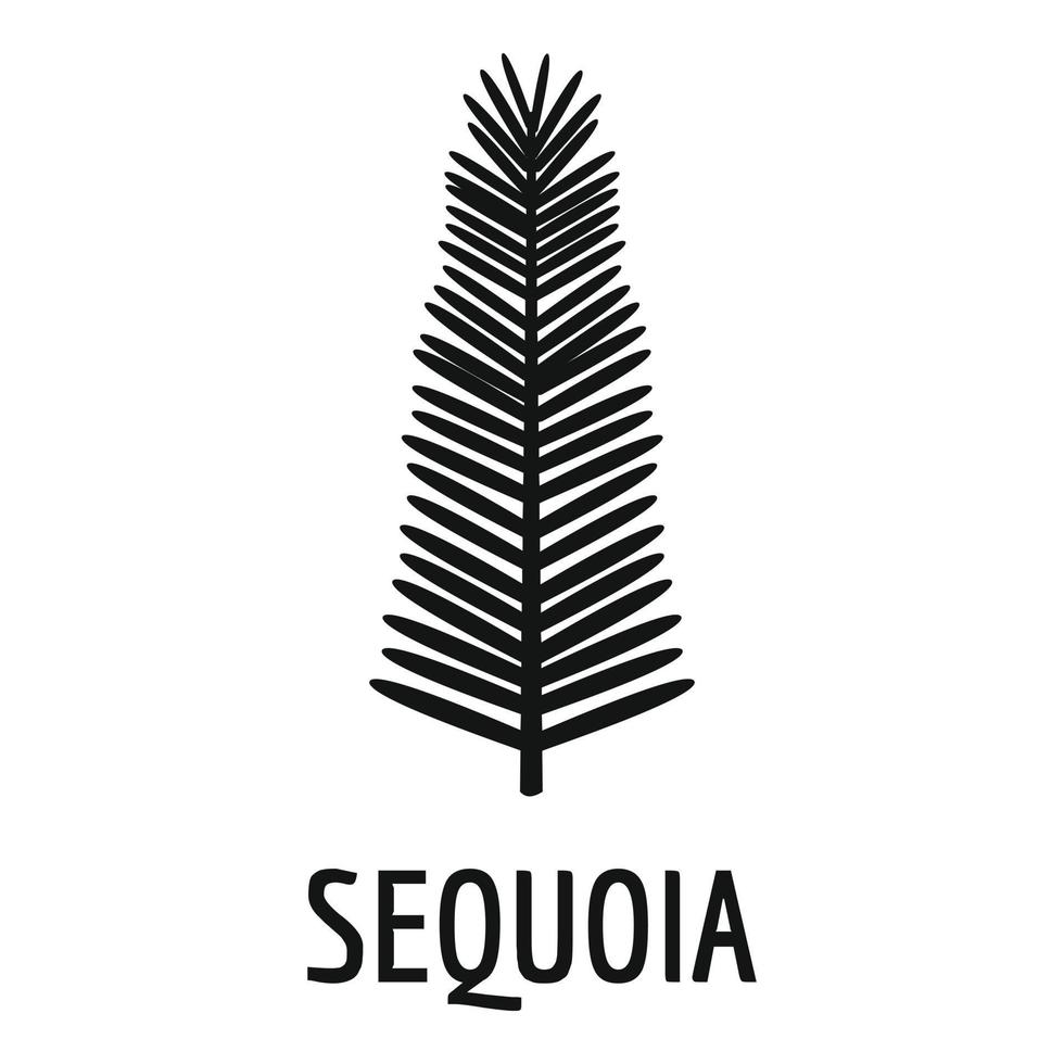 sequoia foglia icona, semplice nero stile vettore