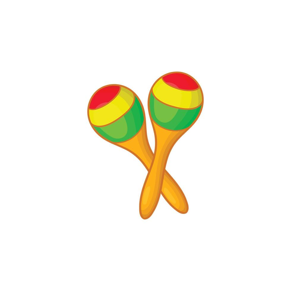 maracas icona, cartone animato stile vettore