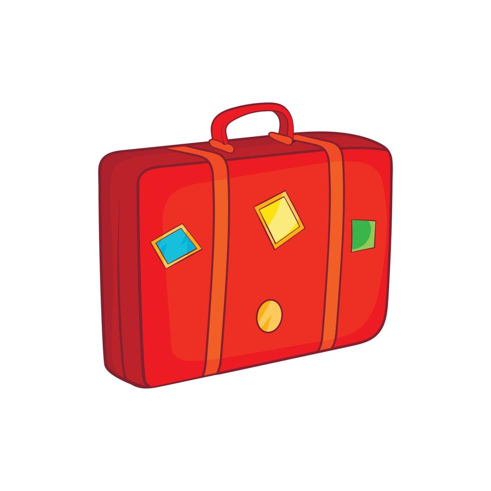 valigia icona, cartone animato stile vettore