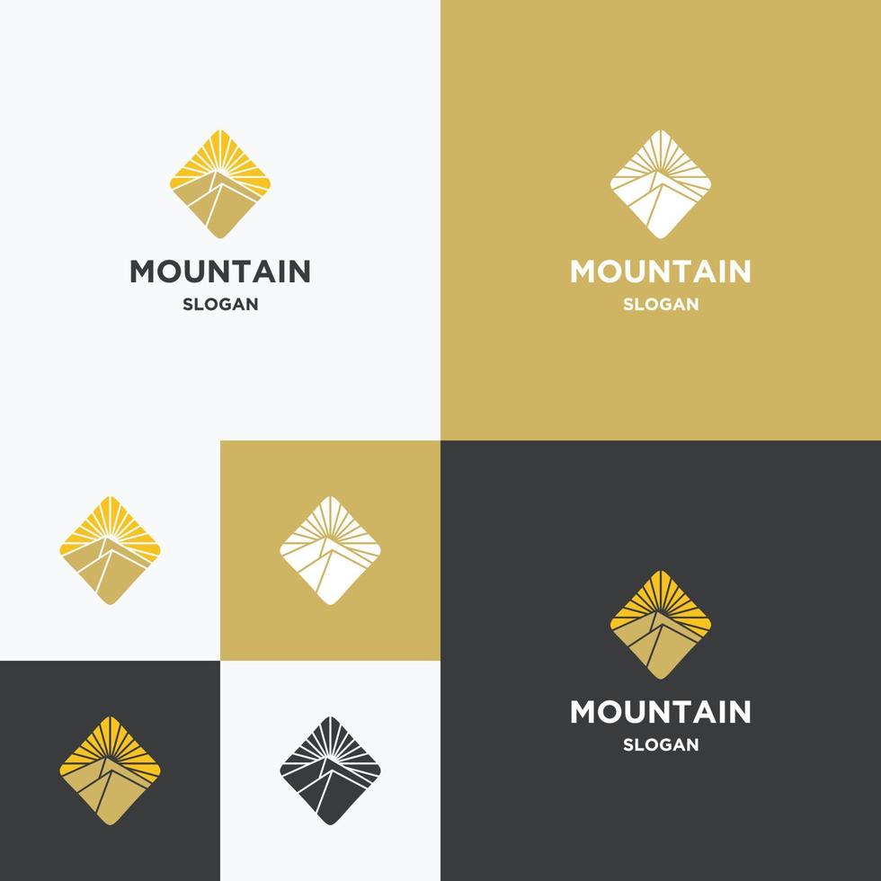 modello di design piatto icona logo montagna vettore