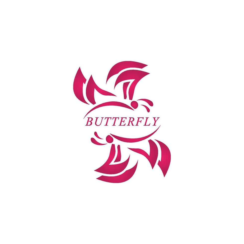 disegno dell'icona di bellezza farfalla vettore