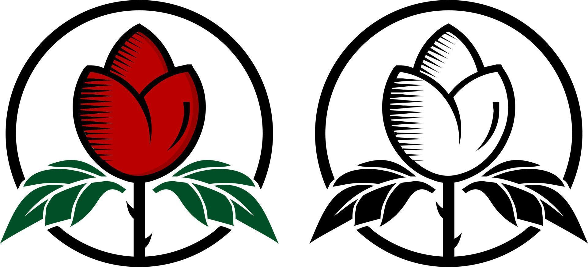 un' rosa fiore vettore logo design