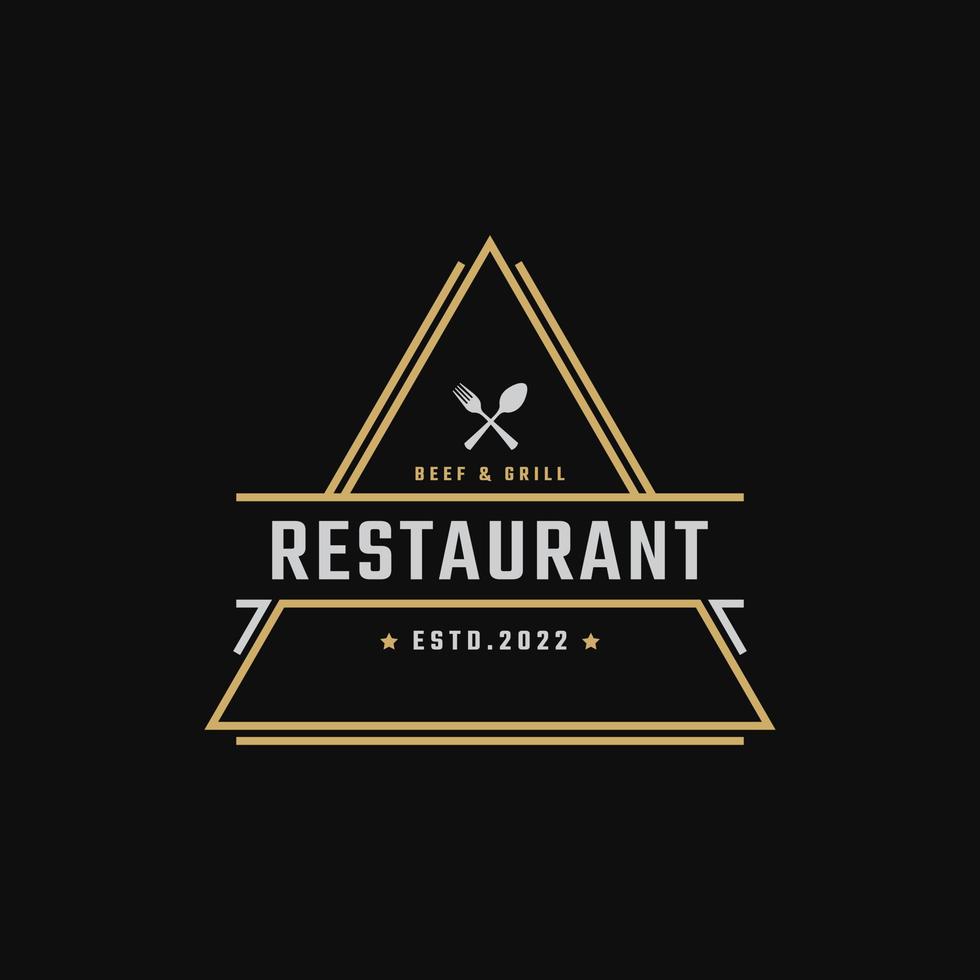 Vintage ▾ retrò distintivo emblema ristorante e bar logo design lineare stile vettore