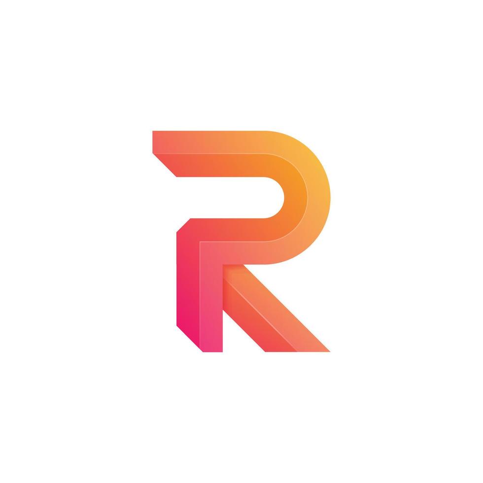 lettera r logo pendenza colorato stile per azienda attività commerciale o personale il branding vettore