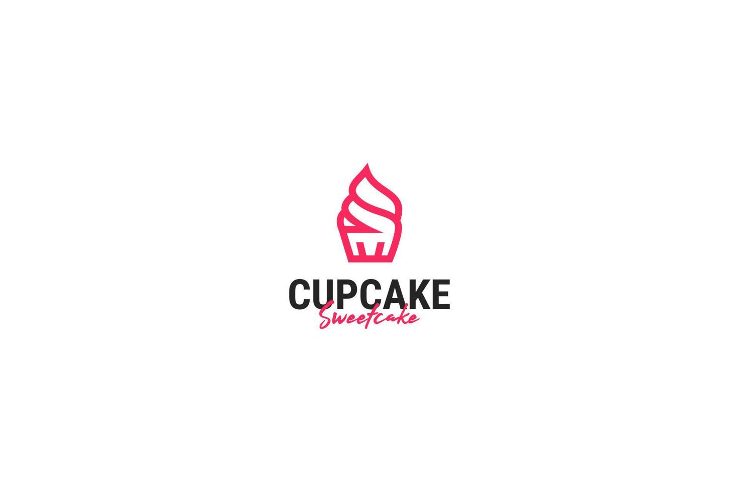 piatto Cupcake logo design vettore illustrazione idea