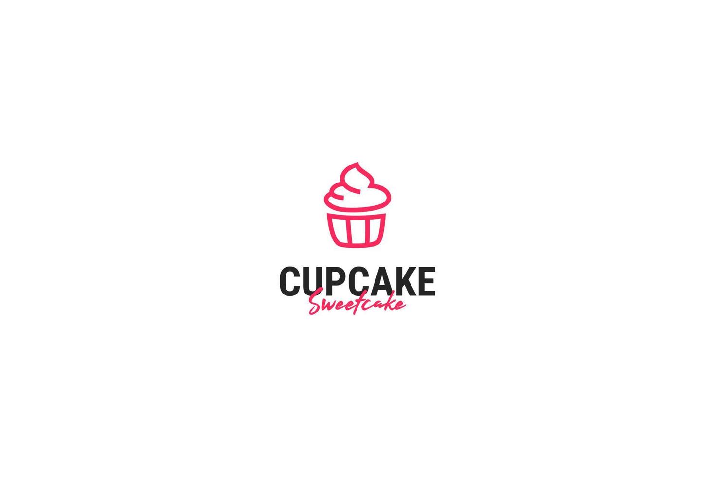 piatto Cupcake logo design vettore illustrazione idea