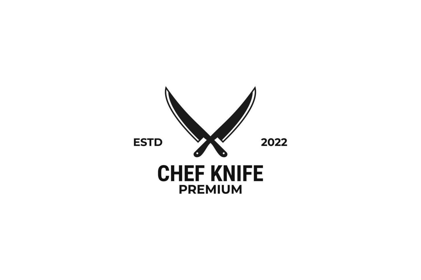 attraversare cucina coltelli e capocuoco coltello logo vettore illustrazione design