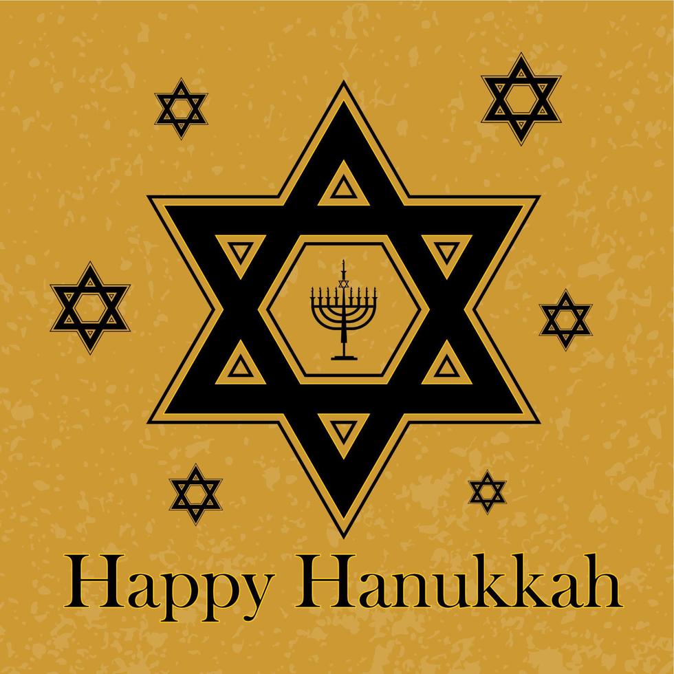 contento Hanukkah, logo, carta, sfondo vettore