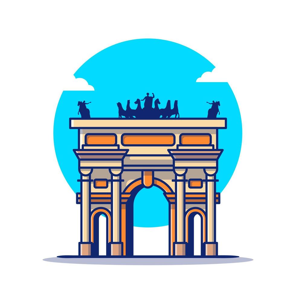 arco della ritmo cartone animato vettore icona illustrazione. famoso edificio in viaggio icona concetto isolato premio vettore. piatto cartone animato stile