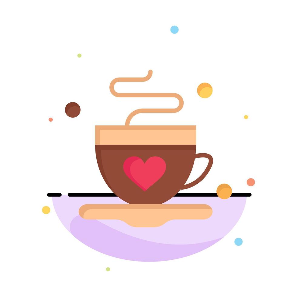 tazza caffè tè amore attività commerciale logo modello piatto colore vettore