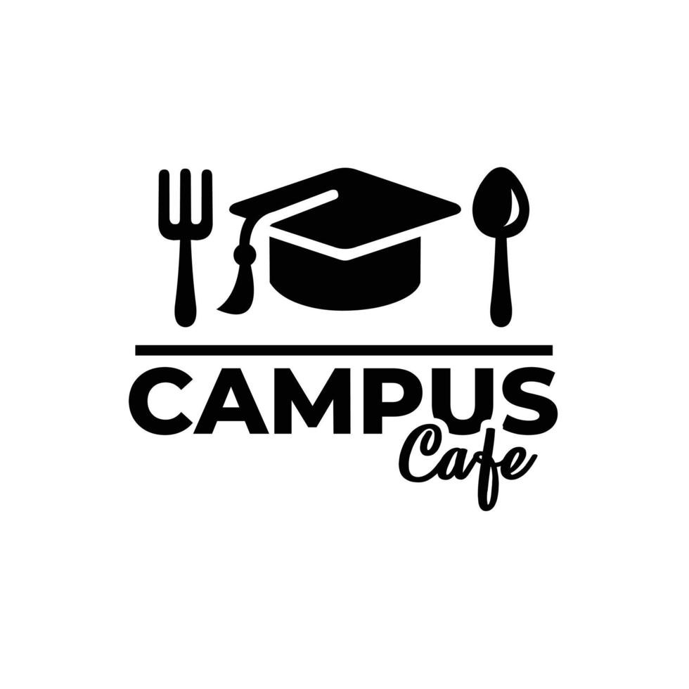 città universitaria bar ristorante logo design vettore isolato