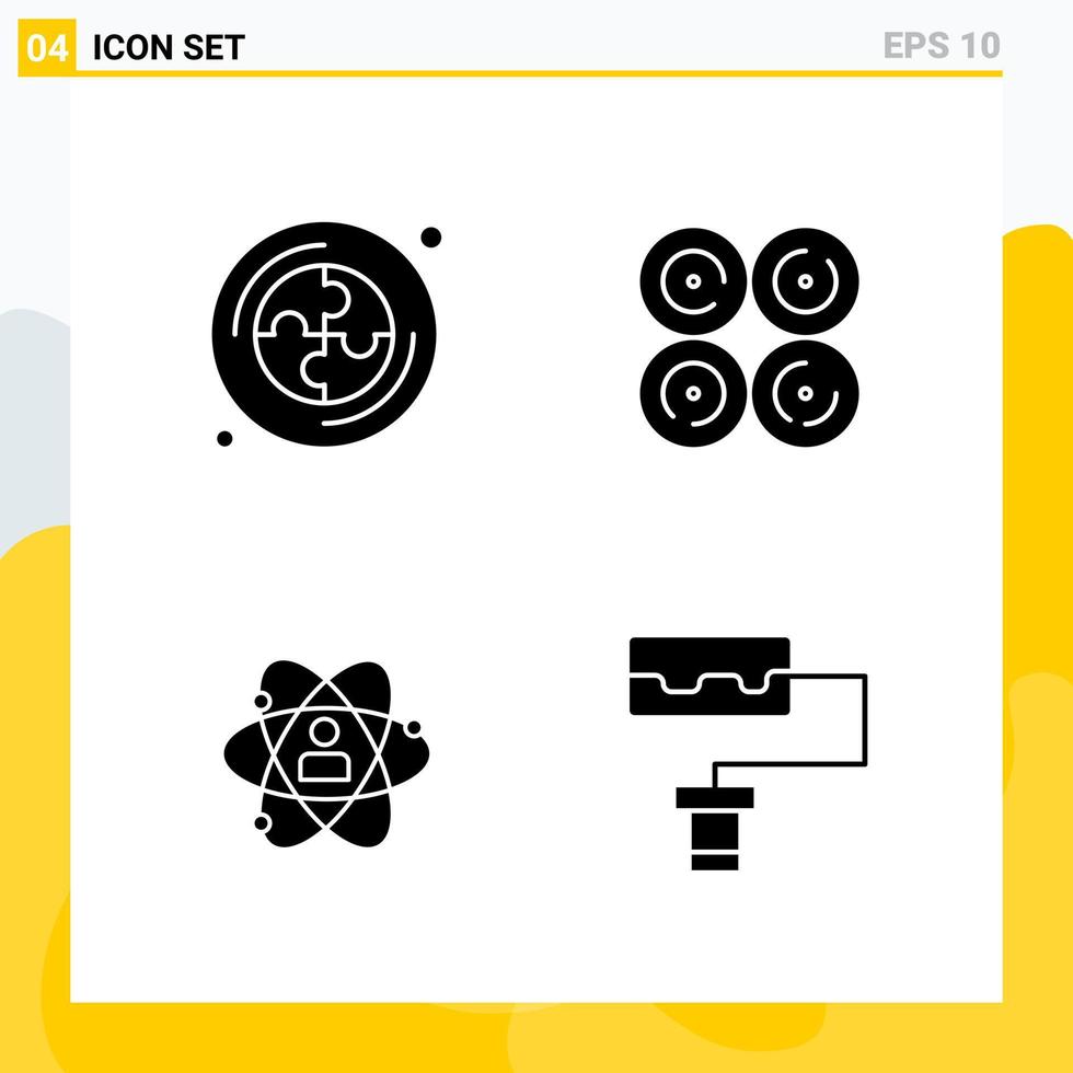collezione di 4 universale solido icone icona impostato per ragnatela e mobile creativo nero icona vettore sfondo