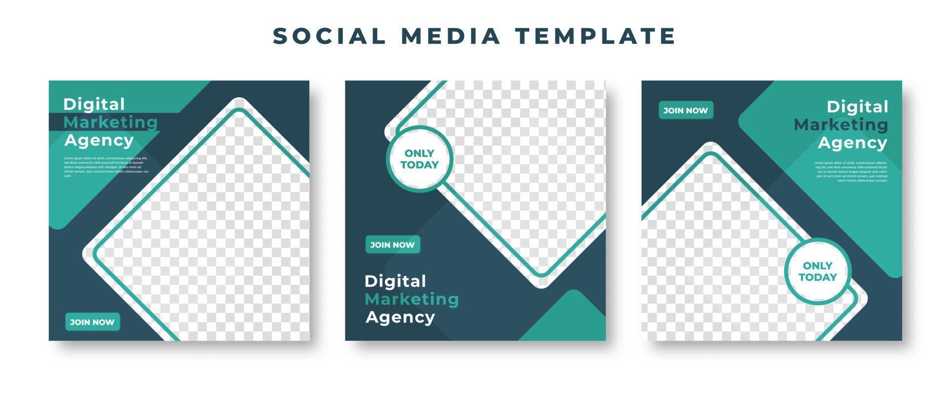 impostato di digitale attività commerciale marketing bandiera per sociale media inviare modello vettore illustrazione