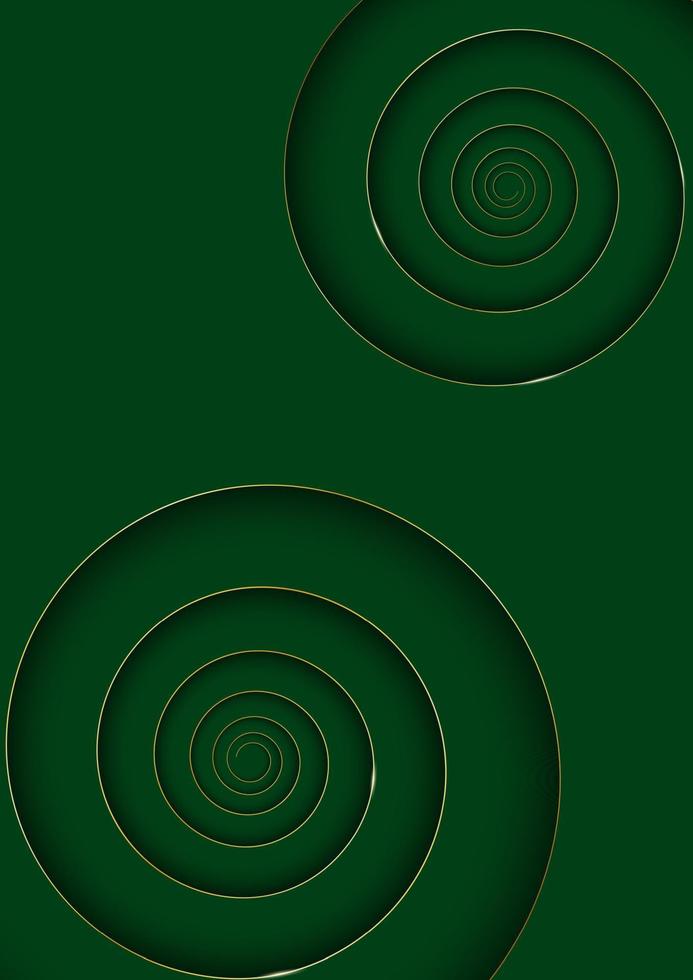 lussuoso verde sfondo con d'oro spirale Linee vettore