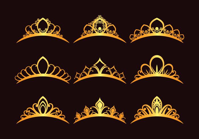 Set di Princess Tiaras vettore