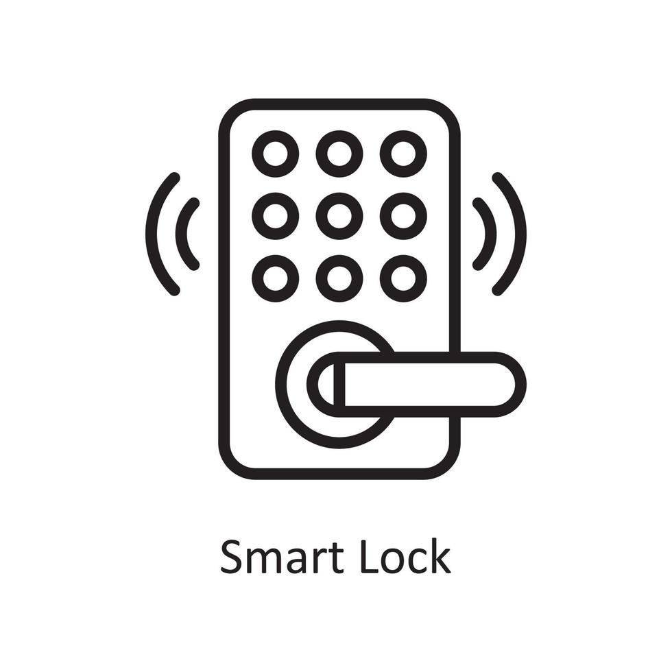 inteligente serratura vettore schema icona design illustrazione. faccende domestiche simbolo su bianca sfondo eps 10 file