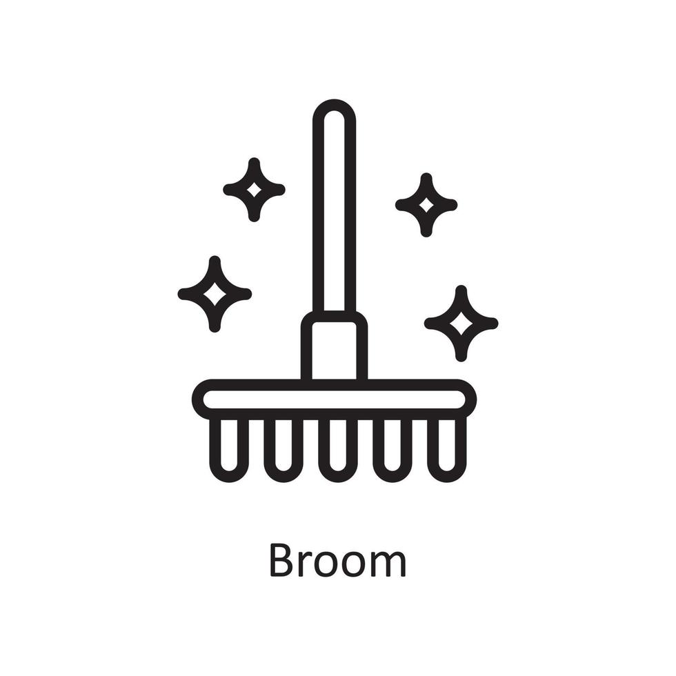 scopa vettore schema icona design illustrazione. faccende domestiche simbolo su bianca sfondo eps 10 file