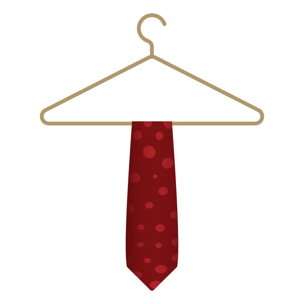 rosso cravatta su appendiabiti icona, cartone animato stile vettore
