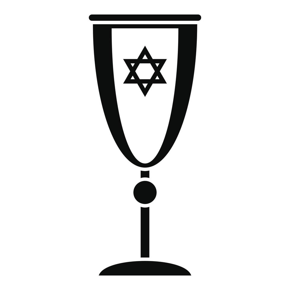 ebraico argento tazza icona, semplice stile vettore