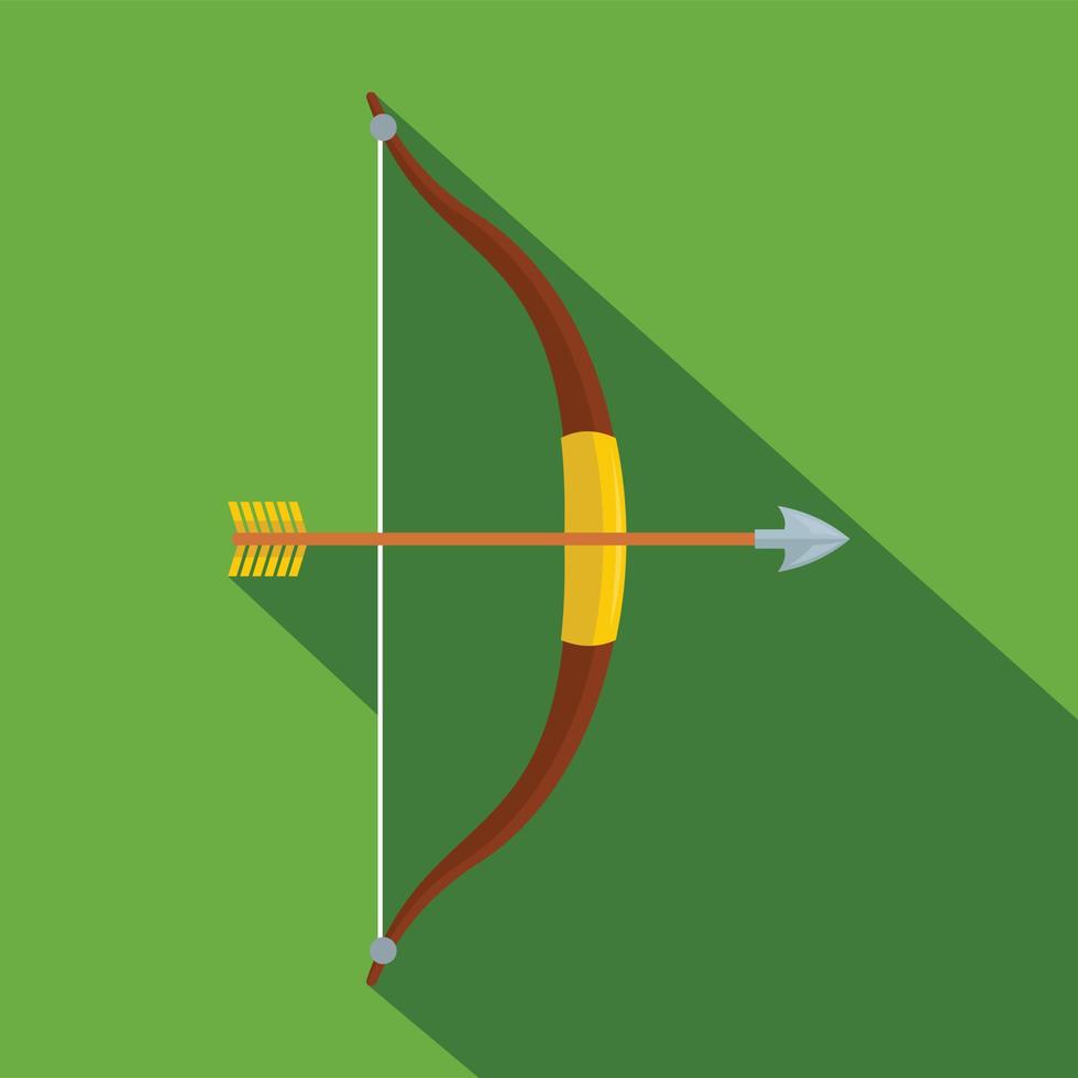 sport arco icona, piatto stile vettore