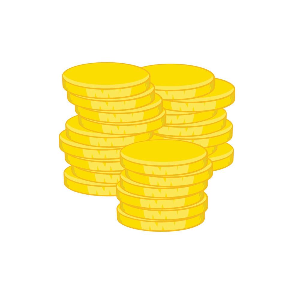 oro monete icona, cartone animato stile vettore