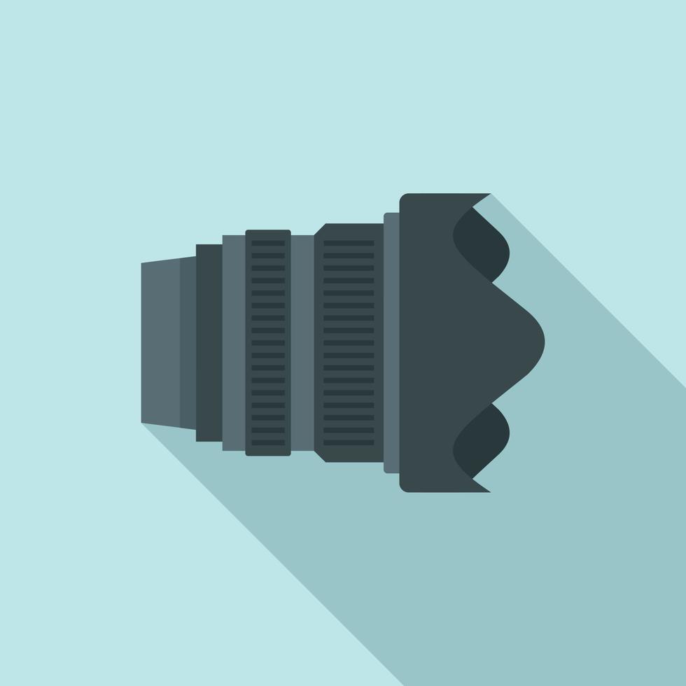 moderno telecamera lente icona, piatto stile vettore