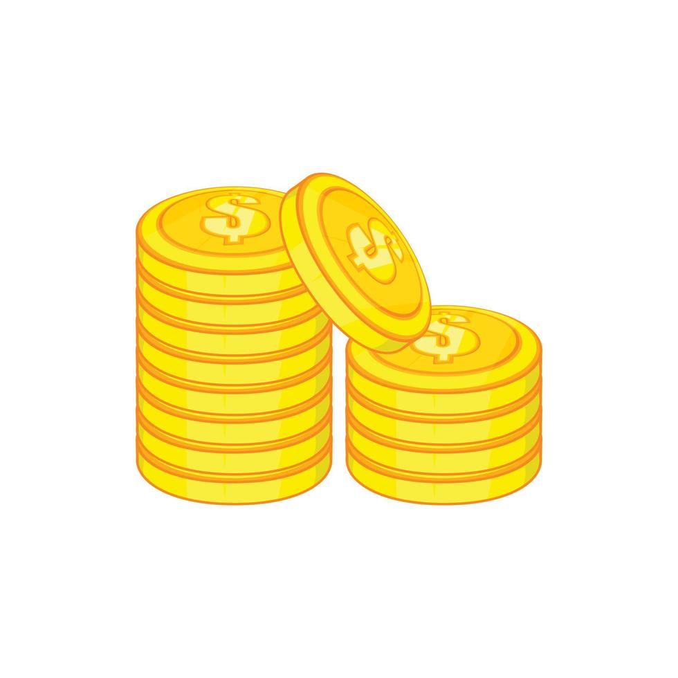 pila di oro monete icona, cartone animato stile vettore