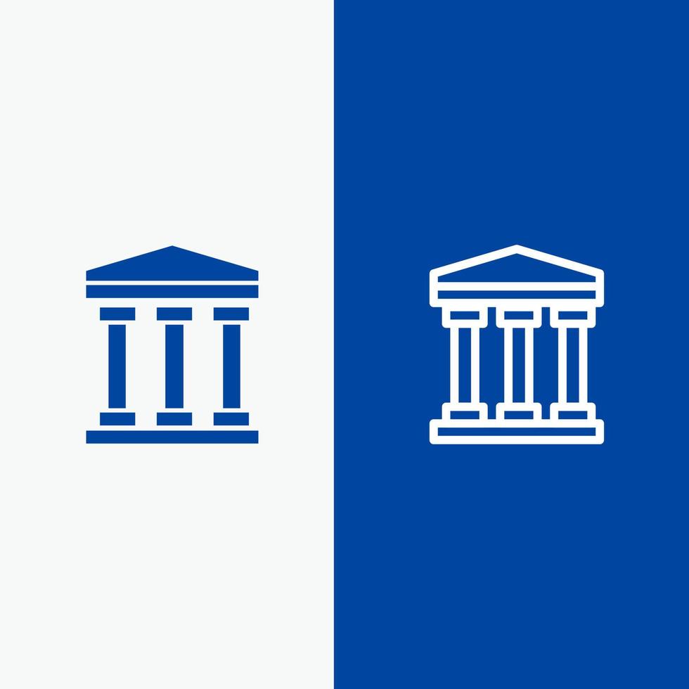 utente banca denaro contante linea e glifo solido icona blu bandiera linea e glifo solido icona blu bandiera vettore