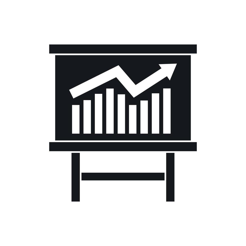 in crescita grafico presentazione icona, semplice stile vettore