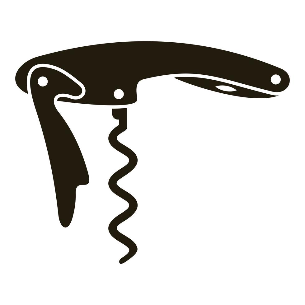 coltello cavatappi icona, semplice stile vettore