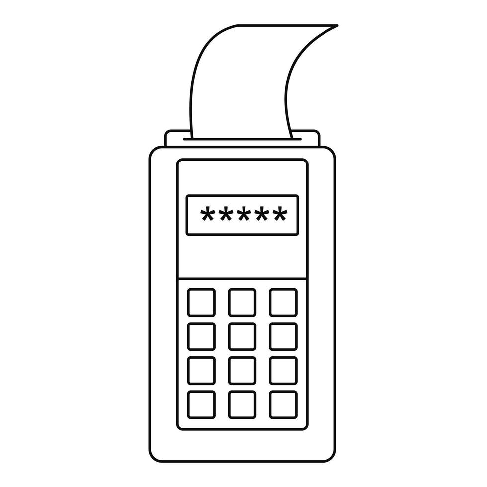 pagamento terminale icona, schema stile vettore