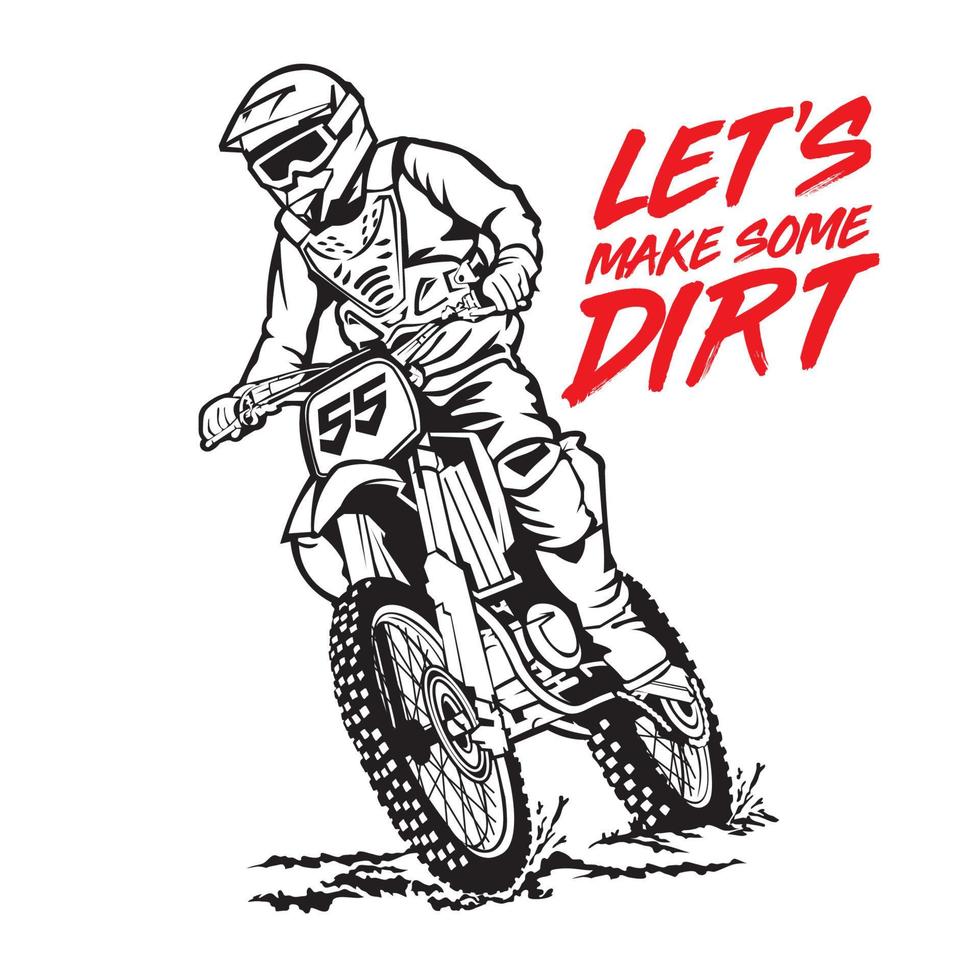 motocoross enduro scalata vettore illustrazione, Perfetto per maglietta design e campionato evento logo design