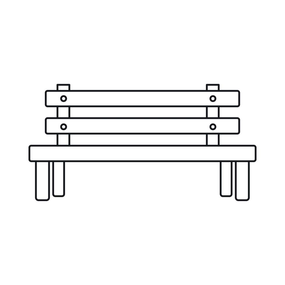 di legno panchina icona, schema stile vettore