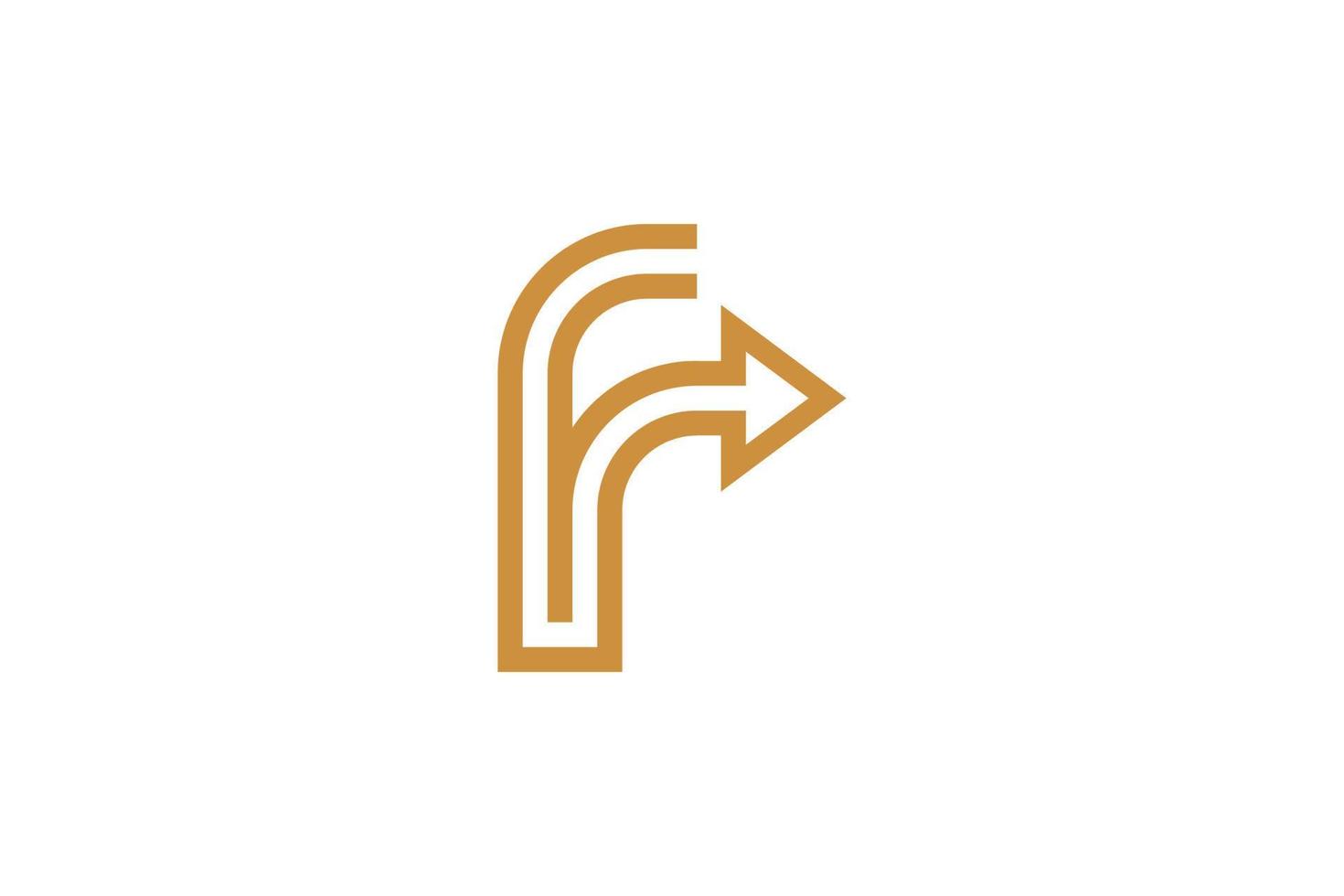 piatto design lettera f logo modello vettore
