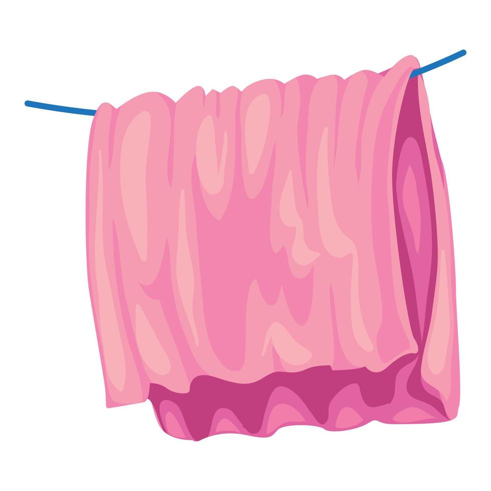 rosa asciugamano icona, cartone animato stile vettore