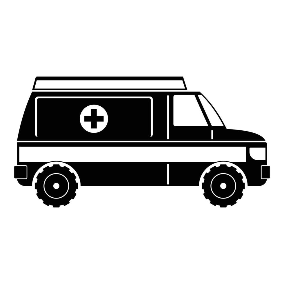 veloce ambulanza icona, semplice stile vettore