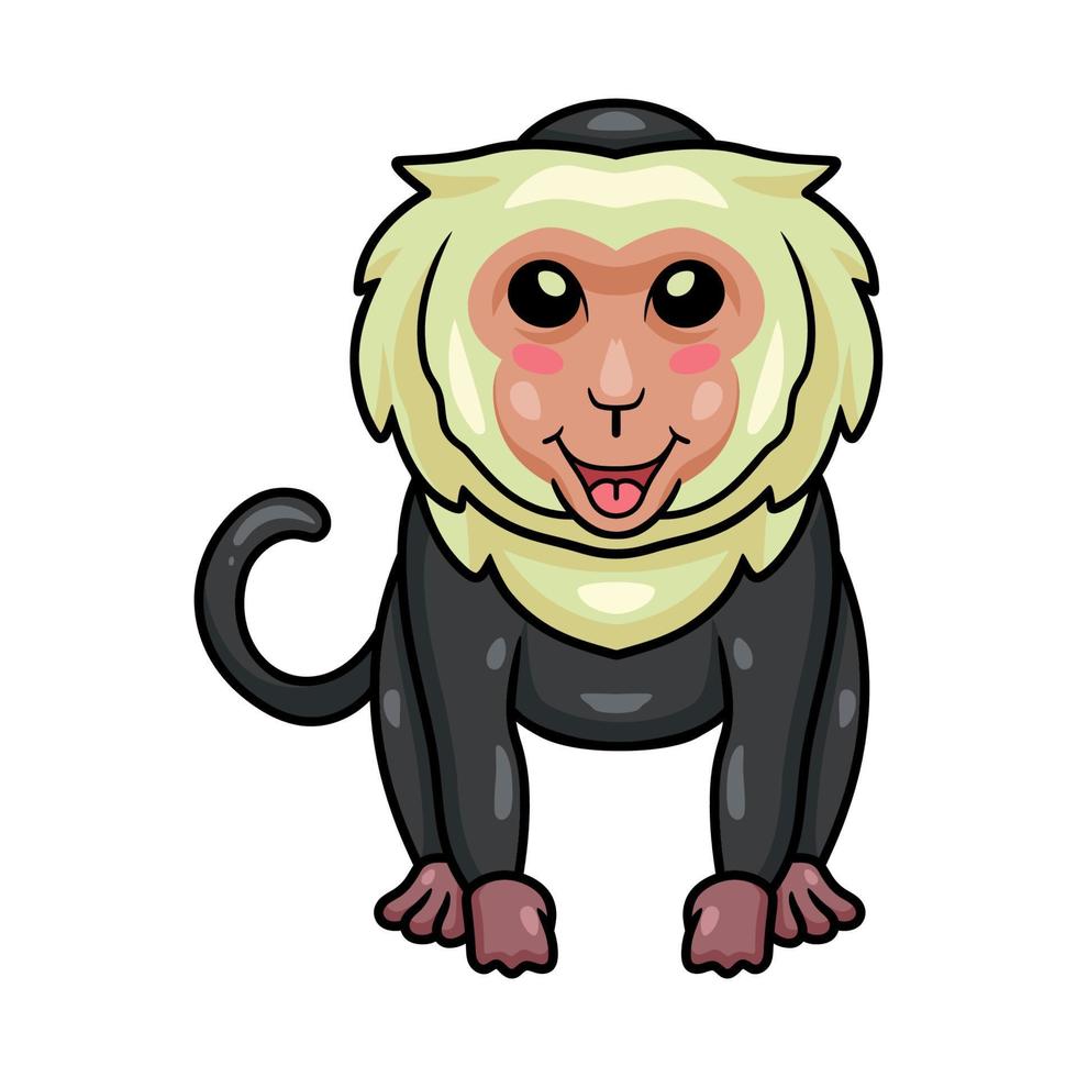carino poco cappuccino scimmia cartone animato vettore