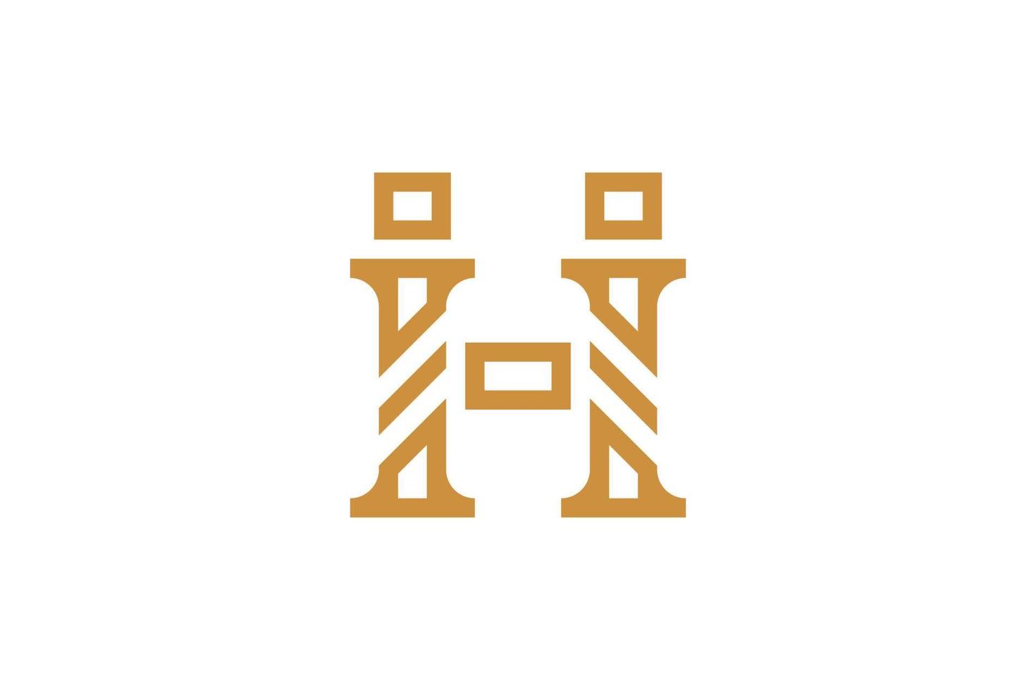 h lettere logo design vettore